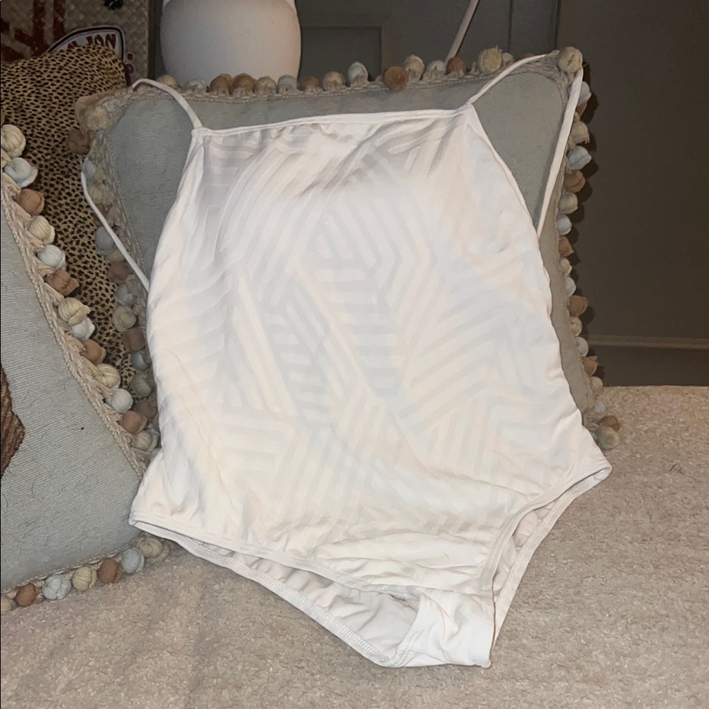 Billabong Cream Geometric One Piece Swimsuit